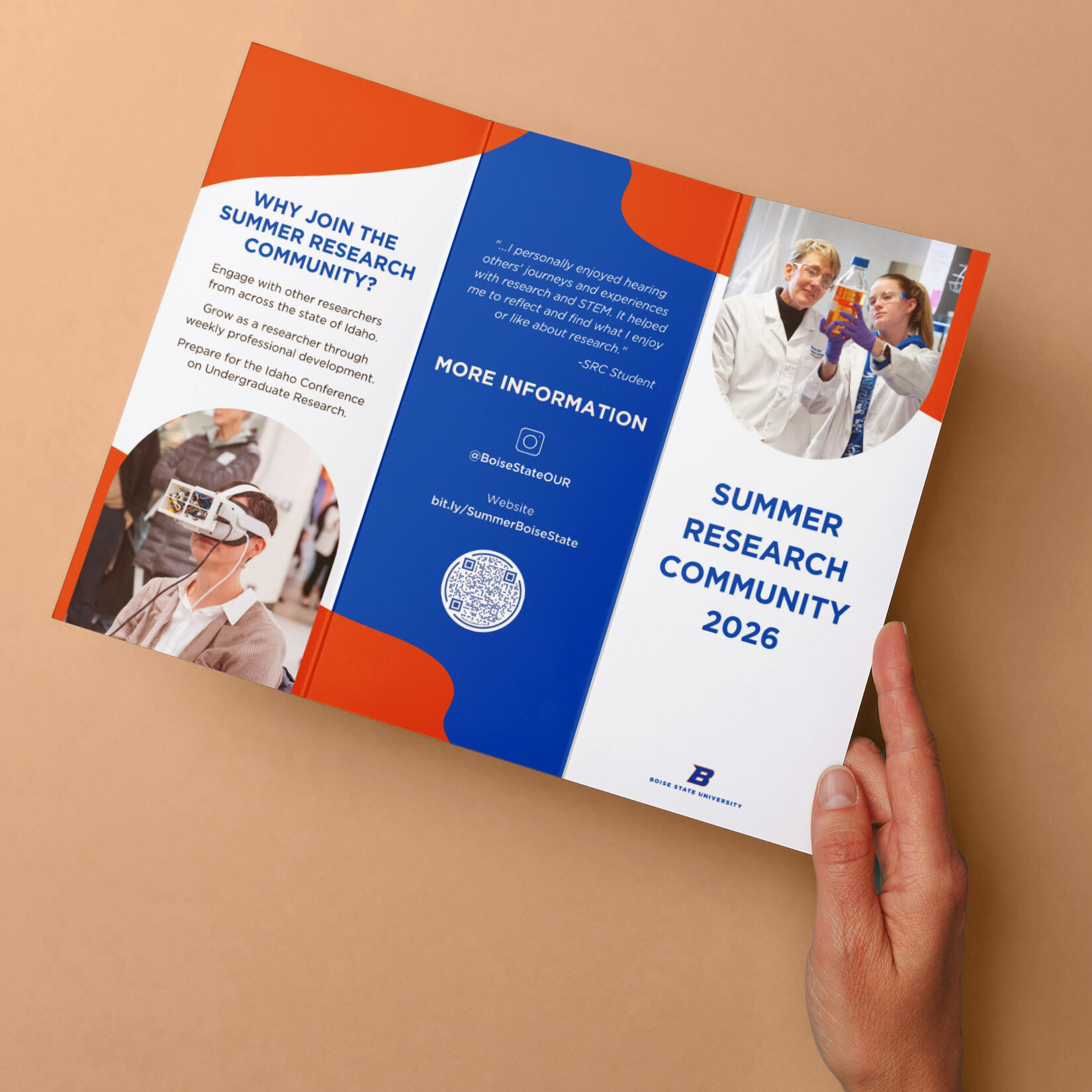 Summer Research Community Trifold Brochure - Front