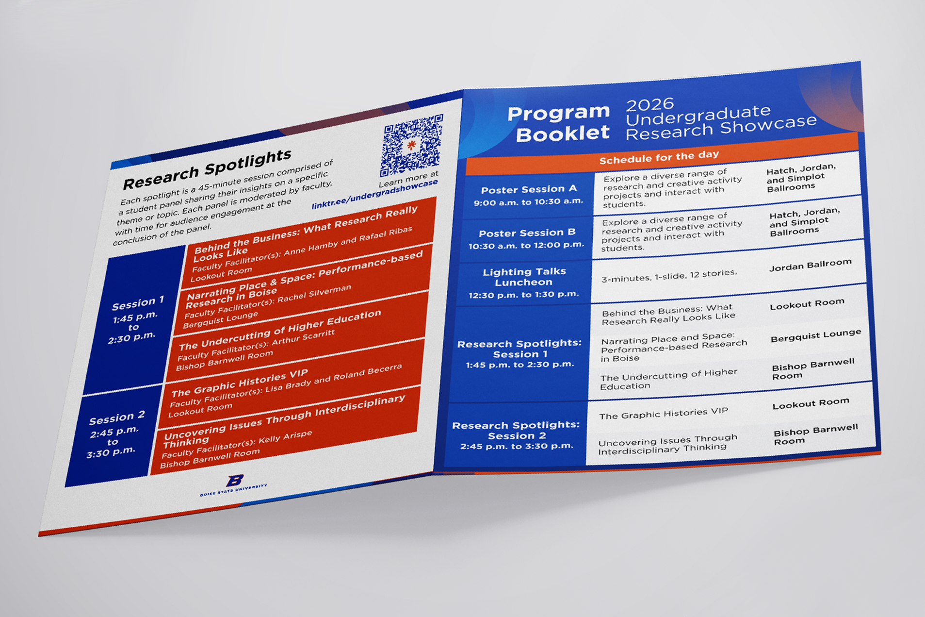 Undergraduate Research Showcase Program Booklet- Front & Back